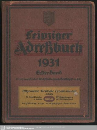 110.1931: Leipziger Adreß-Buch