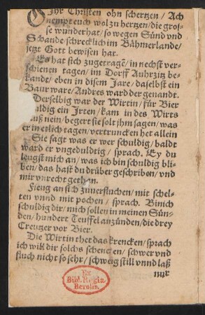 O Jhr Christen ohn schertzen/ Ach || nempt euch wol zu hertzen/