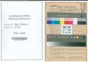 Entnazifizierung Josef Pick , geb. 22.07.1914 (Polizist)