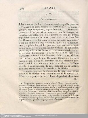 §. V. De la Harmonia.