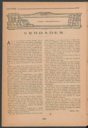 Vida femenina - Verdades