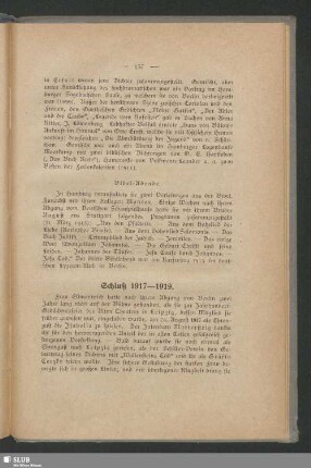 Schluß 1917–1919