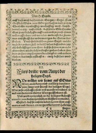 III. Fürs dritte/ vom Ampt der heiligen Engel.