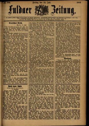 Ausgabe vom Freitag, den 22. Juli 1887.