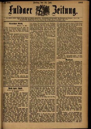 Ausgabe vom Freitag, den 22. Juli 1887.