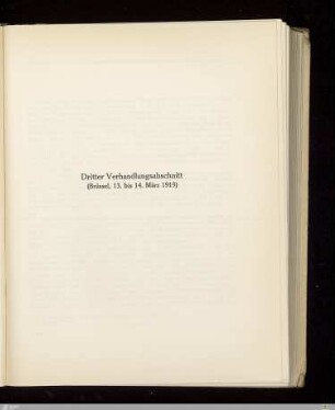 Dritter Verhandlungsabschnitt (Brüssel, 13. - 14. März 1919)