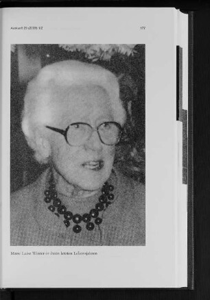Marie Luise Winter in ihren letzten Lebensjahren