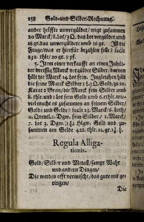 Regula Alligationis.