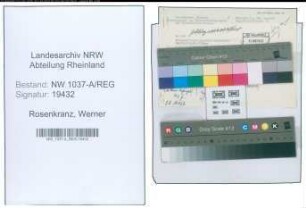 Entnazifizierung Werner Rosenkranz , geb. 23.01.1908 ()
