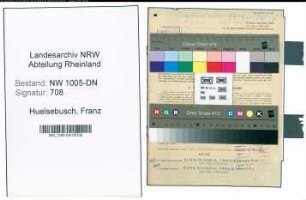 Entnazifizierung Franz Huelsebusch , geb. 01.11.1888 (Ingenieur)