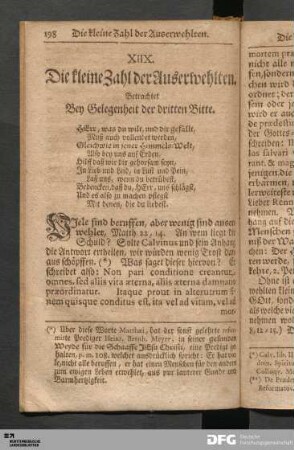 XIIX. Die kleine Zahl der Auserwehlten.