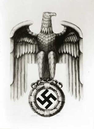 Entwurf für das Hoheitszeichen des Nationalsozialismus : Entwurf für das Hoheitszeichen des Nationalsozialismus. Zeichnung (1941; Hering)