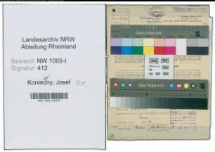 Entnazifizierung Josef Koniecny , geb. 10.03.1882 (Rohrmeister)