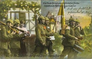 Wenn die Soldaten durch die Stadt marschieren.