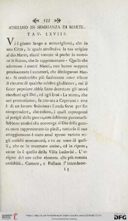 Adriano in Sembianza di Marte. Tav. LXVIII