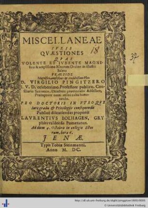 MISCELLANEAE IVRIS QVAESTIONES