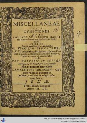 MISCELLANEAE IVRIS QVAESTIONES