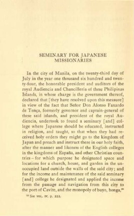 Seminary for japanese missionaries