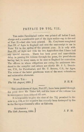 Preface to Vol. VII.