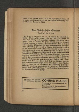 Das Philosophische Seminar.