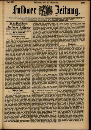 Ausgabe vom Mittwoch, den 21. November 1888.