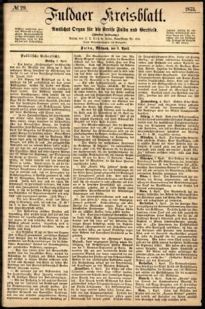 Ausgabe vom Dienstag, den 08. April 1873.