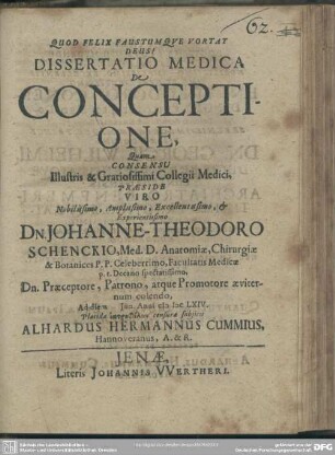 Dissertatio medica de conceptione