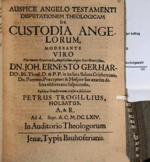 Disp. theol. de custodia angelorum