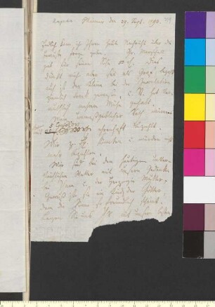 Brief von Herder, Karoline an Goethe, Johann Wolfgang von