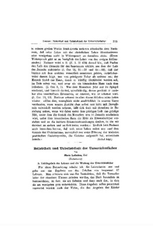 Beliebtheit und Unbeliebtheit der Unterrichtsfächer : (Fortsetzung)