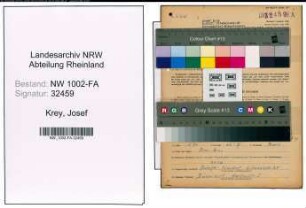 Entnazifizierung Josef Krey, geb. 16.06.1900 (Kaufmann)