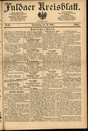 Ausgabe vom Donnerstag, den 29. März 1894.