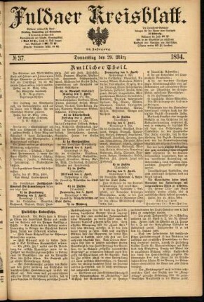 Ausgabe vom Donnerstag, den 29. März 1894.