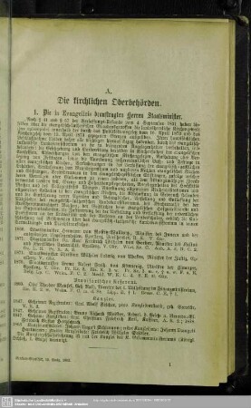 A. Die kirchlichen Oberbehörden