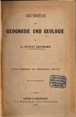 Grundzüge der Geognosie und Geologie