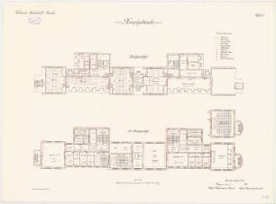 Hauptgebäude der Technischen Hochschule Breslau: Grundriss 3. Obergeschoss Dachgeschoss 1:150