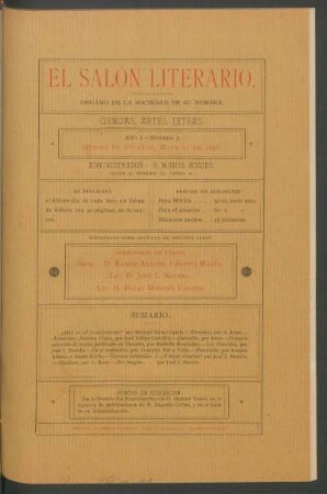 1898,1,5: año 1, número 5 (31 de mayo de 1898)