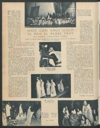 Hace cien años llego al país el padre Fahy