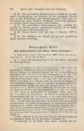 Neunzehnter Titel. Von Armenanstalten und anderen milden Stiftungen.
