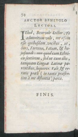 Auctor Benevolo Lectori.