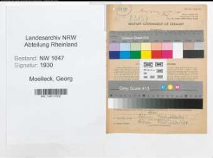 Entnazifizierung Georg Moelleck , geb. 20.11.1883 (Metzger)