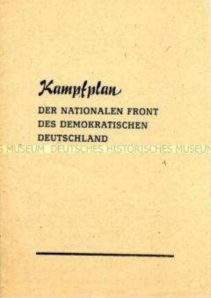 Propagandaschrift der Nationalen Front der DDR zur Zukunft Deutschlands