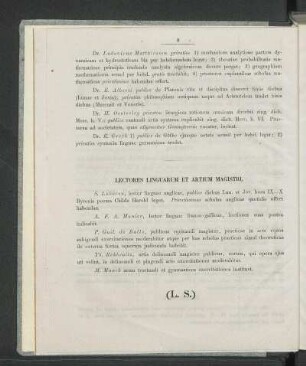 Lectores Linguarum Et Artium Magistri.