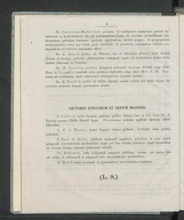 Lectores Linguarum Et Artium Magistri.