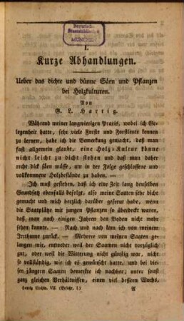 Erfahrungen und Bemerkungen beim praktischen Forst- und Jagdwesen. Bd. 1 (1826)