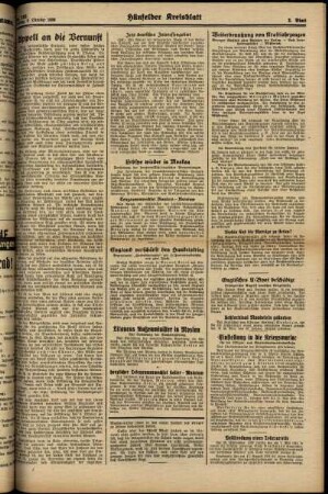 Zweite Ausgabe vom Montag, den 09. Oktober 1939.
