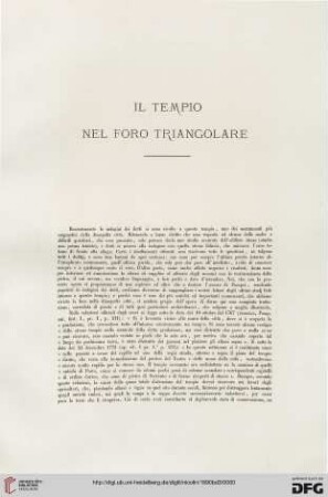 Il Tempio nel Foro Triangolare