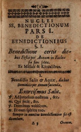 Nucleus : continens Benedictiones rerum diversarum