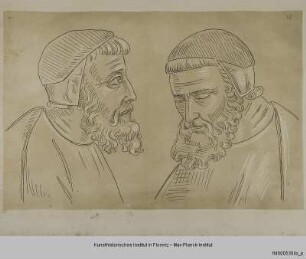 Köpfe zweier älterer Männer aus dem Giotto-Zyklus von Assisi (Szene VI)