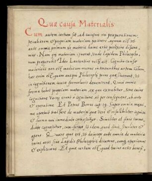 Quae causa Materialis